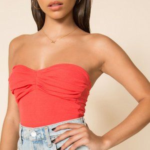 Superdown Red Strapless Top